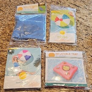 NEW Backyard Water Pool Play set Water Slide 2 beach balls inflatable tray